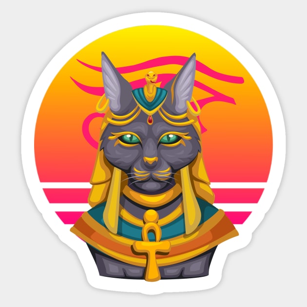 Bastet Egyptian Cat Goddess Sticker by soulfulprintss8